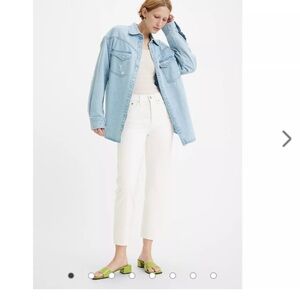 White Levi’s Wedgie Fit High Rise Straight Leg Jeans Size 27